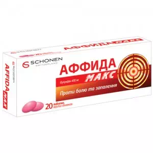 АФФИДА МАКС таблетки, в/о по 400 мг №20 (10х2)- ціни у Херсо́ні