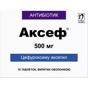 АКСЕФ® таблетки, в/о, по 500 мг №10 (10х1)- ціни у Дніпрі