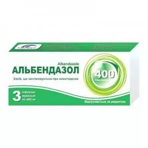 АЛЬБЕНДАЗОЛ таблетки жув. по 400 мг №3 (3х1)- ціни у Коломиї