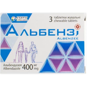 Альбензи табл. жевательные 400 мг №3- цены в Лубны