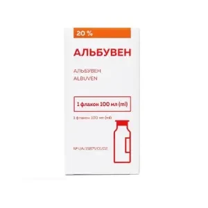 Альбувен раствор для инфузий 20% 100 мл флакон №1 в пачке- цены в Краматорске