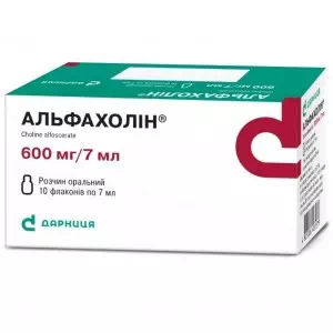 Альфахолін розчин ор. 600 мг/7 мл по 7 мл №10 у флак.- ціни у Дніпрорудному