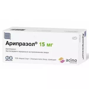 АРИПРАЗОЛ® таблетки по 15 мг №30 (10х3)- ціни у Рава-Руська