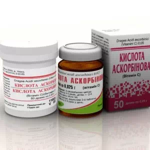 Аскорбінова кислота таблетки 0.025 №50- ціни у Новомосковську