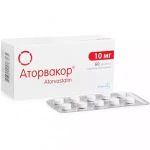 Аторвакор таблетки 10мг №60- цены в Вознесенске