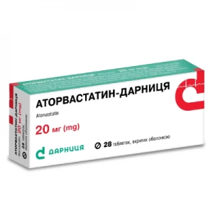 Інструкція до препарату Аторвастатин-Дарниця табл. 20 мг №28