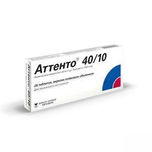 Аттенто 40/10 таблетки, в/плів. обол. по 40 мг/10 мг №28- ціни у Марганці
