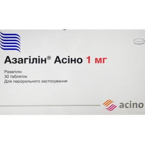 Азагілін Асіно 1мг таблетки №30- ціни у Дніпрі