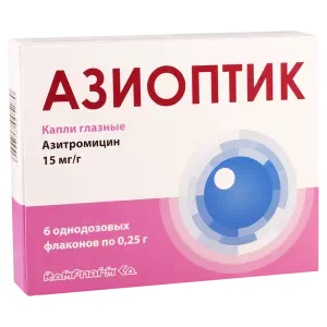 Азиоптик Ромфарм краплі оч., р-н 15 мг/г (250 мг) №6 у конт. однодоз.- ціни у Рівному