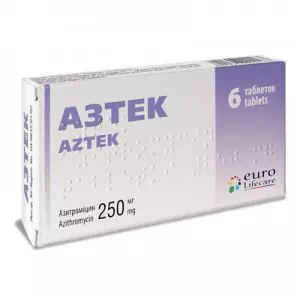 Азтек таблетки покриті плівковою оболонкою 250 мг 6 шт- ціни у Луцьку