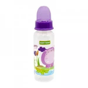 BABY TEAM Бутылочка с силиконовой соской, 250 мл фиолетовая арт.36794&3 арт.36794&3- цены в Соледаре