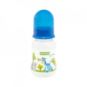 BABY TEAM Бутылочка с талией и силиконовой соской, 125 мл синяя арт.36795&4 арт.36795&4- цены в Лимане