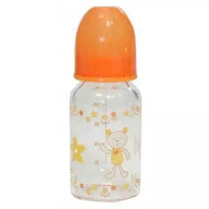 BABY TEAM Бутылочка стеклянная, 150мл 0+ 1200_оранжевый арт.34640- цены в Баштанке