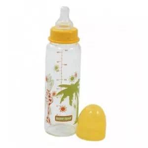 Baby Team Пляшечка скляна з соскою 250мл 1201- ціни у Баштанці