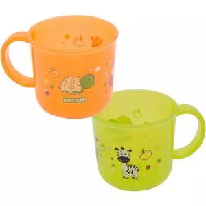 BABY TEAM Чашка детская (прозрачная зеленая оранжевая), 200мл. арт.37628- цены в Переяслав - Хмельницком