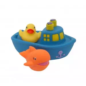 BABY TEAM Набор игрушек для ванны Корабль друзей 9000_синий арт.34674- цены в Сосновке