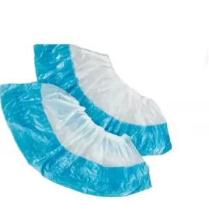 Бахилы полиэтиленовые двойное дно 400х140х24мкм (50пар) бело-голубые- цены в Полтаве