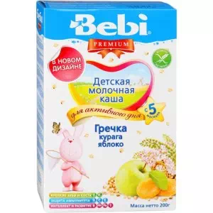 Bebi Premium Каша молочна гречка курага яблуко 200г- ціни у Нікополі