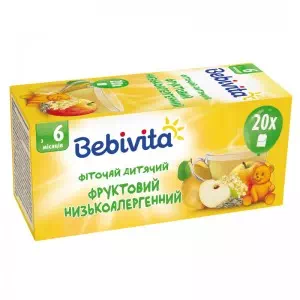 Інструкція до препарату Бебівіта чай фруктовий нізкоалергений пак.N20