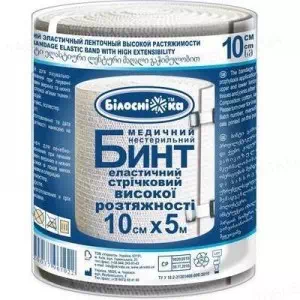 Бинт медицинский эластичный ленточный 5,0х0,10м раст.выс Белоснежка- цены в Южноукраинске