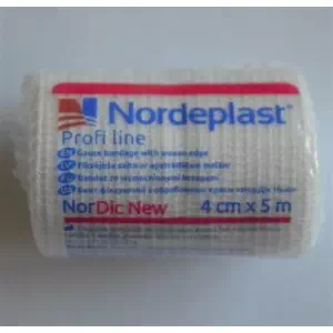 Бинт фіксуючий Nordeplast НорДік Нью з обробленим краєм 4 см х 5 м- ціни у Першотравенську