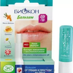 Біокон Бальзам для губ Від тріщин та застуди 4.6г- ціни у Дніпрі