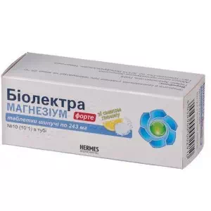 Біолектра Магнезіум Форте таблетки шипучі 243мг №10- ціни у Вознесенську