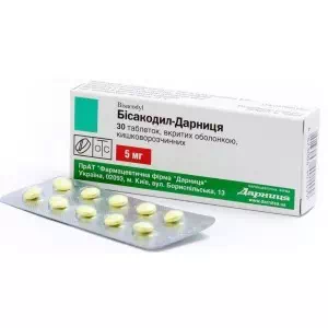 бисакодил-Дарница таблетки покрытые оболочкой 5мг №30(10*3)- цены в Никополе