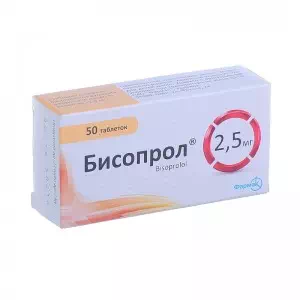 Бисопрол таблетки 2,5мг №50- цены в Днепре