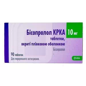 Бісопролол KRKA таблетки 10мг №90- ціни у Дніпрі
