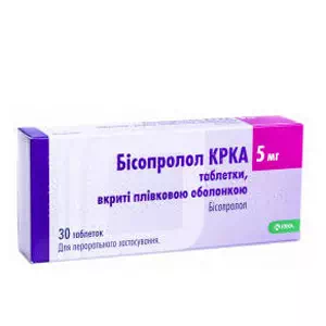 Бісопролол KRKA таблетки 5мг №30- ціни у Дніпрі