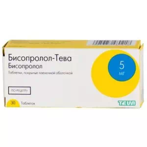 Бисопролол-Тева таблетки 5мг №30- цены в Павлограде