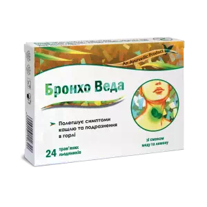 Бронхо Веда мед і лимон льодяники №24- ціни у Кропивницький