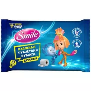 Туалетний папір волога SMILE Фіксікі 44шт- ціни у Таращі