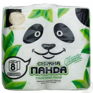 Бумага туалетная Снежная панда Классик 8шт- цены в Днепре