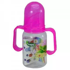 Пляшка T004 Topo buono пластикова 150мл декоративна з силіконовою соскою та ручками- ціни у Кременчуці