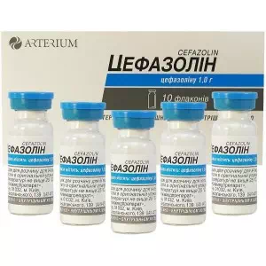 Цефазолин порошок для приготовления раствора для инъекций 1г флакон №10 Киевмедпрепарат- цены в Днепре