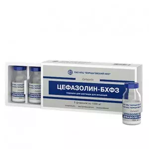 Цефазолин порошок для приготовления раствора для инъекций 1г флакон №5 Борщаговский- цены в Доброполье