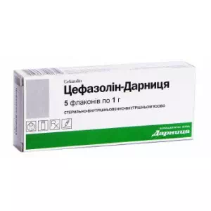 Цефазолін порошок для приготування розчину для ін'єкцій 1г флакон №5 Дарниця- ціни у Слов'янську