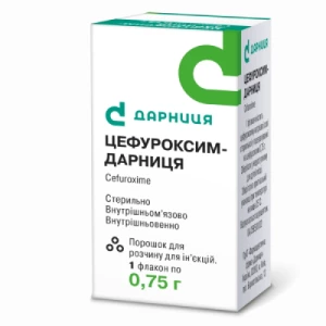 Цефуроксим-Дарниця порошок для розчину для ін’єкцій по 1.5 г флакон №1- ціни у Добропіллі