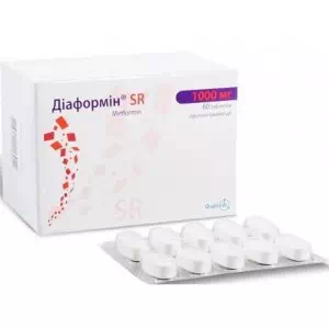 Диаформин SR таблетки 1000мг №60- цены в Киеве