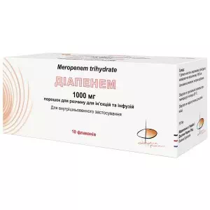 ДІАПЕНЕМ порошок для р-ну д/ін. та інф. по 1000 мг у флак. №10- ціни у Покрові