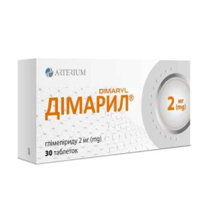 Дімарил таблетки по 2 мг №30 (10х3)- ціни у Нововолинську