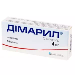 Димарил таблетки 4мг №30- цены в Никополе