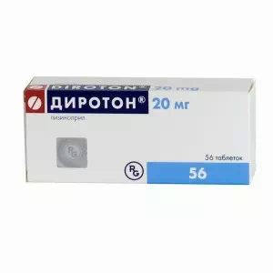 Диротон таблетки 20мг №56- цены в Новомосковске