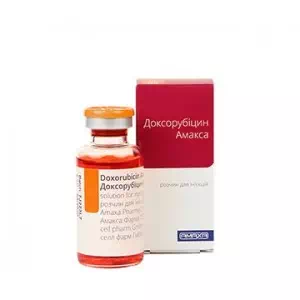 Доксорубицин Амакса р-р д ин.2мг мл 25мл фл.№1 в уп.*- цены в Энергодаре