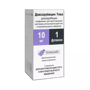 Доксорубіцин-Тева ліофілізат для приготування розчину для ін'єкцій 2мг/мл 5мл (10мг) флакон №1- ціни у Бахмуті