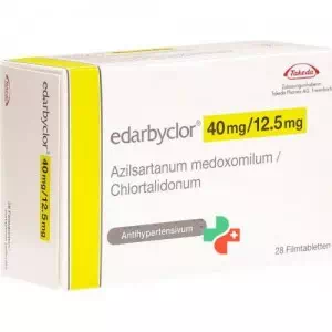 Інструкція до препарату ЕДАРБІКЛОР таблетки 40 мг/12.5 мг N28