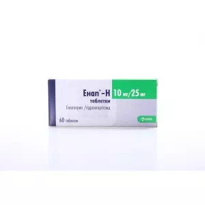 Енап H таблетки 10мг+25мг №60- ціни у Дніпрі