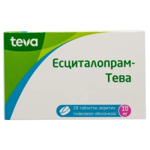 Эсциталопрам-Тева таблетки 10мг №28- цены в Вознесенске